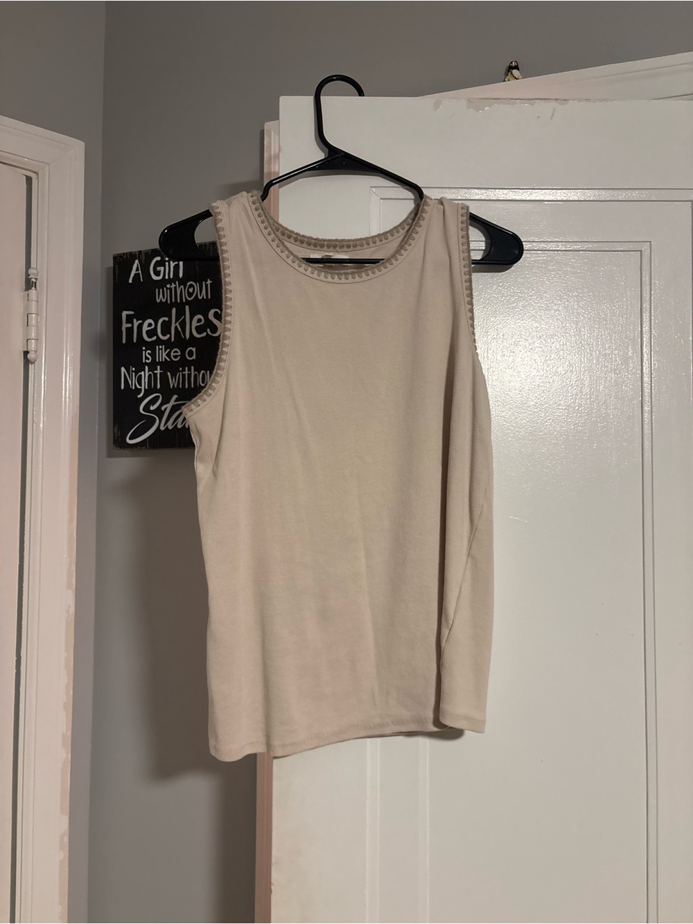 Maurices Beige Sleeveless Tank with Trim